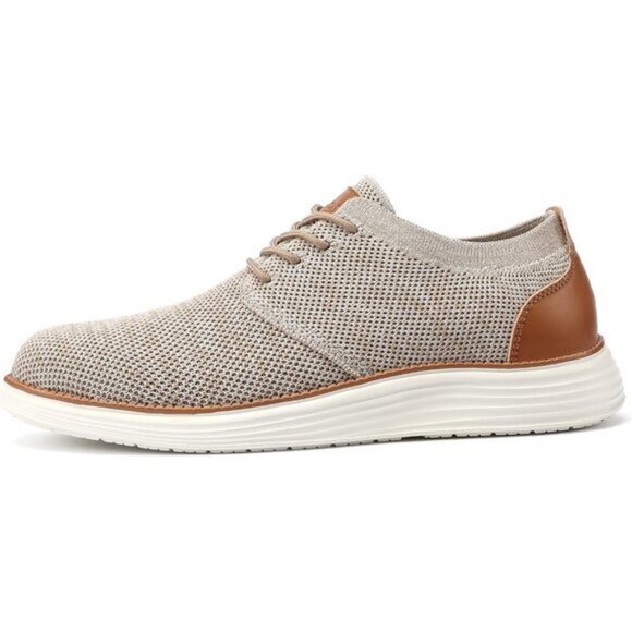 ⚡VILOCY Men's Beige Tan Fashion Business Comfortable Breathable Dress Sneaker - Picture 4 of 8